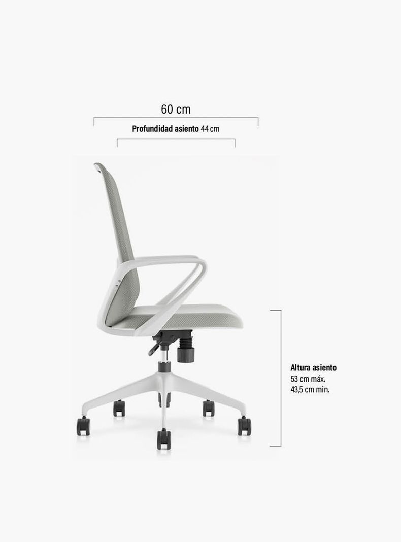 Silla Ejecutiva Oficina Vic Gris Claro-6