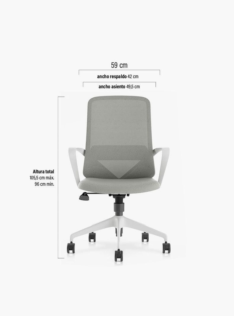 Silla Ejecutiva Oficina Vic Gris Claro-7