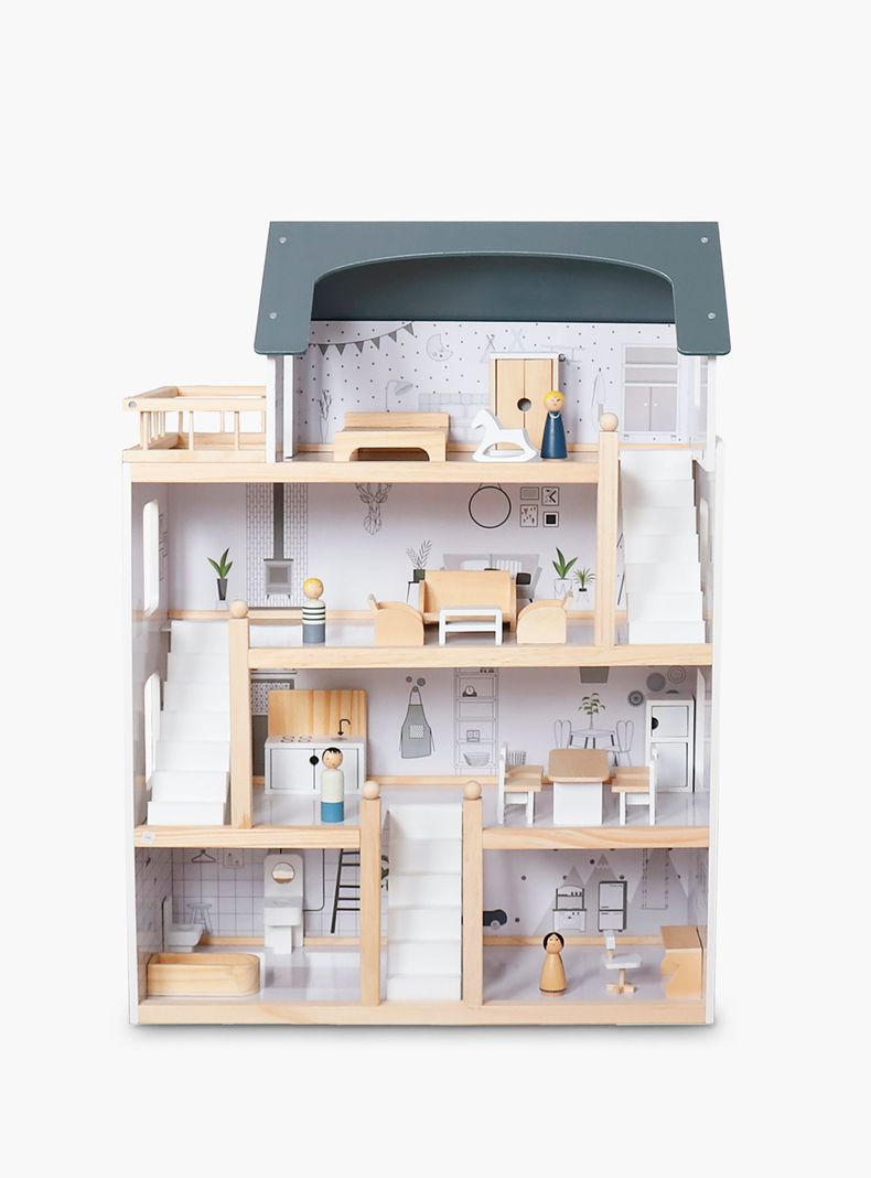 Casita de Muñecas Infantil de Madera Agustina Multicolor-0
