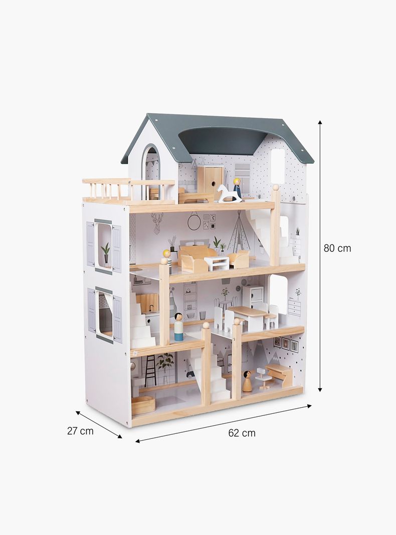 Casita de Muñecas Infantil de Madera Agustina Multicolor-4
