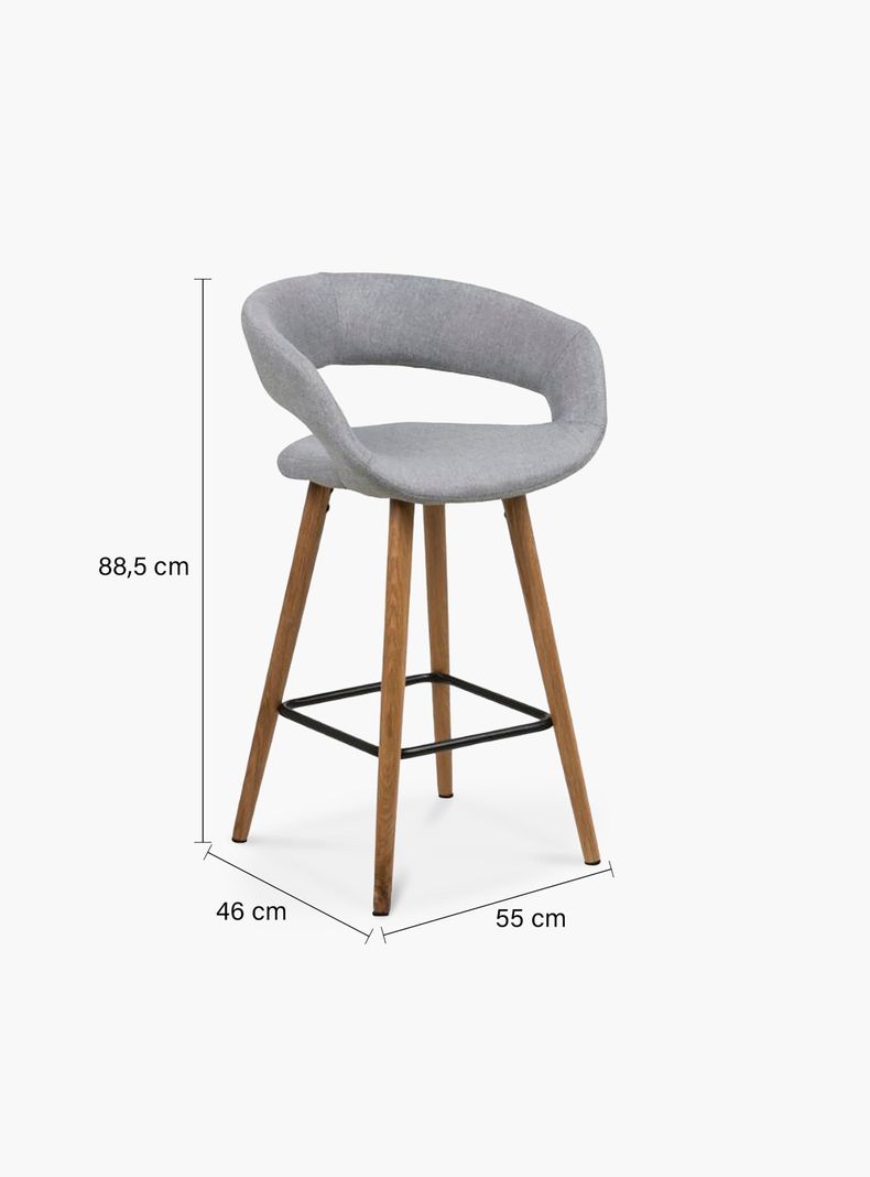 Taburete Medio 66 Tapiz Grace Gris-9