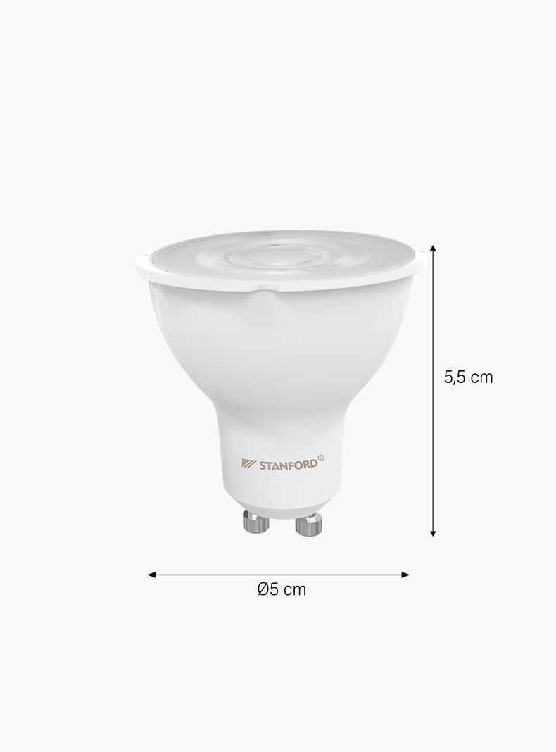 Ampolleta Led Dicroica GU10 Luz Blanca (6W)-1