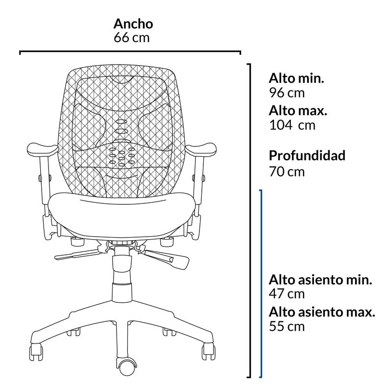 Silla Oficina Identity Base Aluminio-2