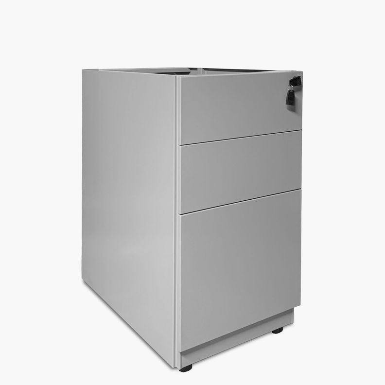 Cajonera Metálica Pedestal Gris Claro-1
