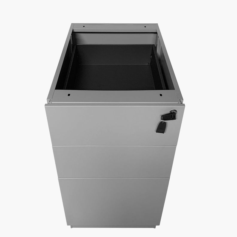 Cajonera Metálica Pedestal Gris Claro-3