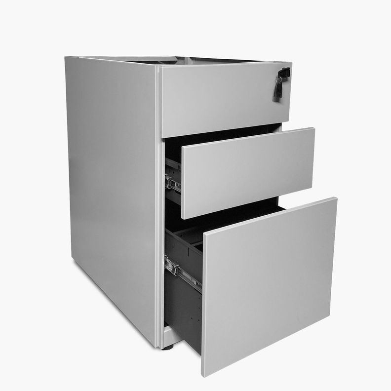 Cajonera Metálica Pedestal Gris Claro-4