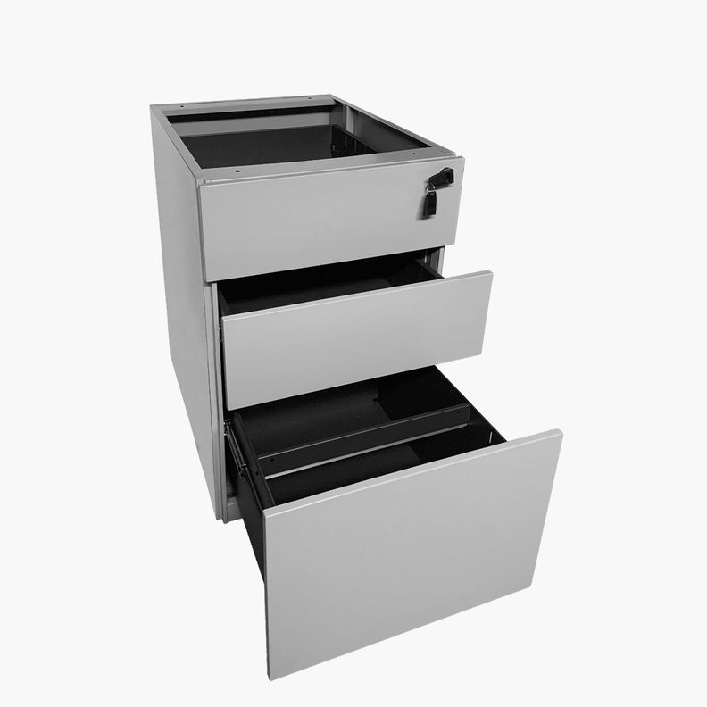Cajonera Metálica Pedestal Gris Claro-6