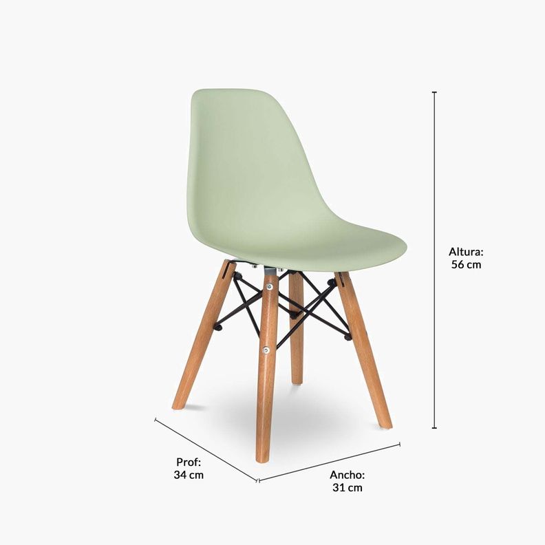 Silla Kids Eames DSW Menta (Réplica)-3