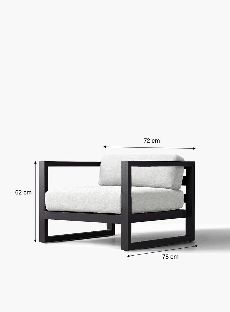 Sillón Terraza 1C Montego LT Blanco/Negro-3
