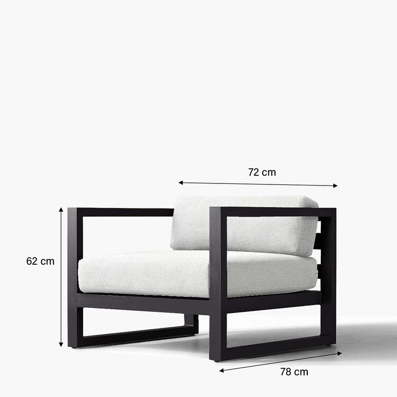 Sillón Terraza 1C Montego LT Blanco/Negro-5