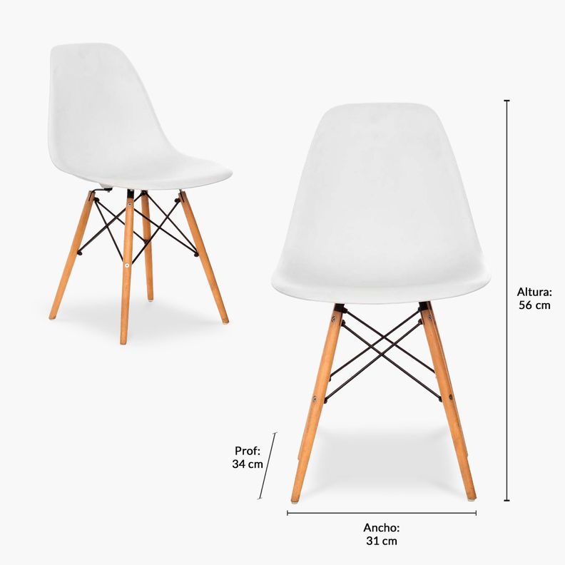 Pack Kids 1 Mesa 2 Sillas DSW Blanco-2