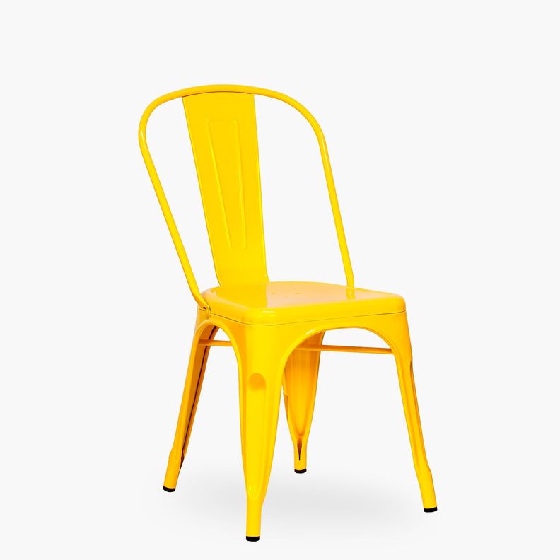 Pack 4 Sillas Tolix Asiento Metal Amarillo-2