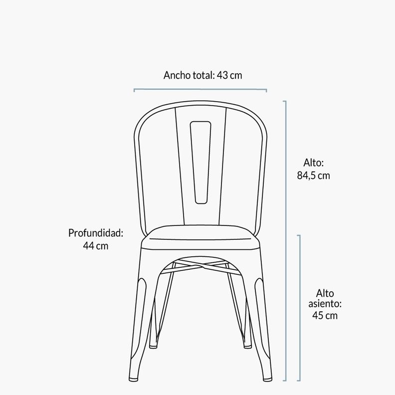 Pack 4 Sillas Tolix Asiento Metal Amarillo-5