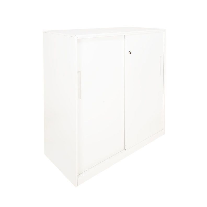 Gabinete Oficina Alto Metálico Con puertas Negro-2