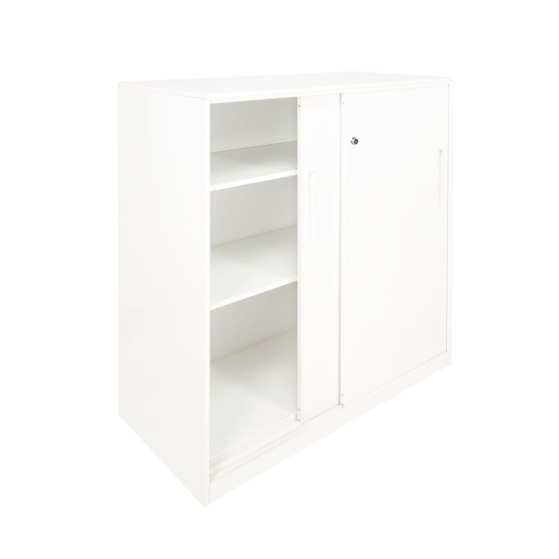 Gabinete Oficina Alto Metálico Con puertas Negro-4