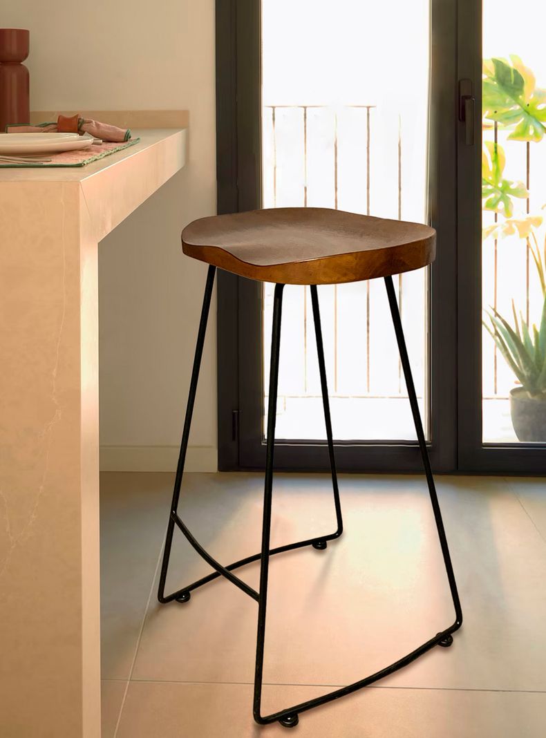 Taburete Medio 66 Madera City Chocolate-1
