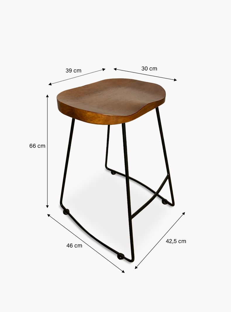Taburete Medio 66 Madera City Chocolate-3