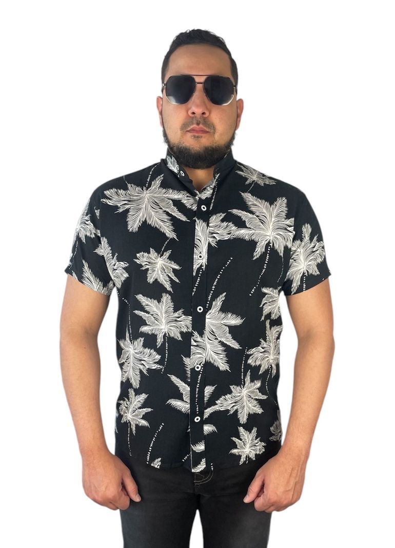 Camisa De Lino Guayabera Hombre Verano Negro-0