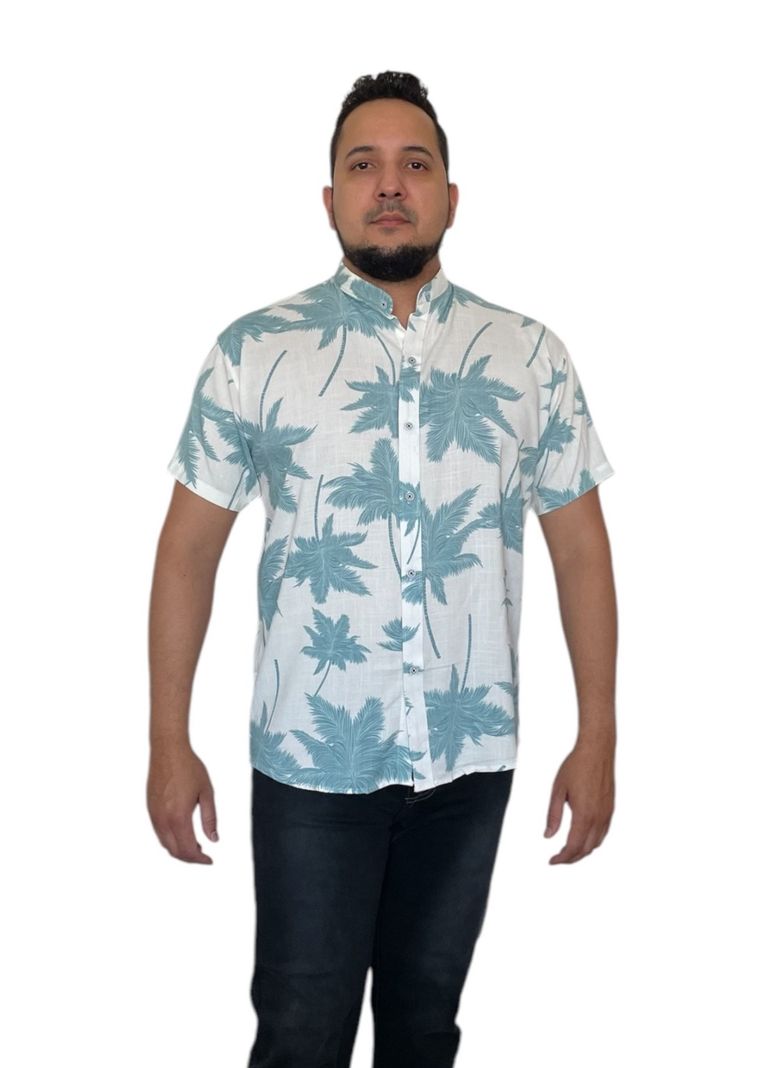 Camisa De Lino Manga Corta Hombre Verano-1