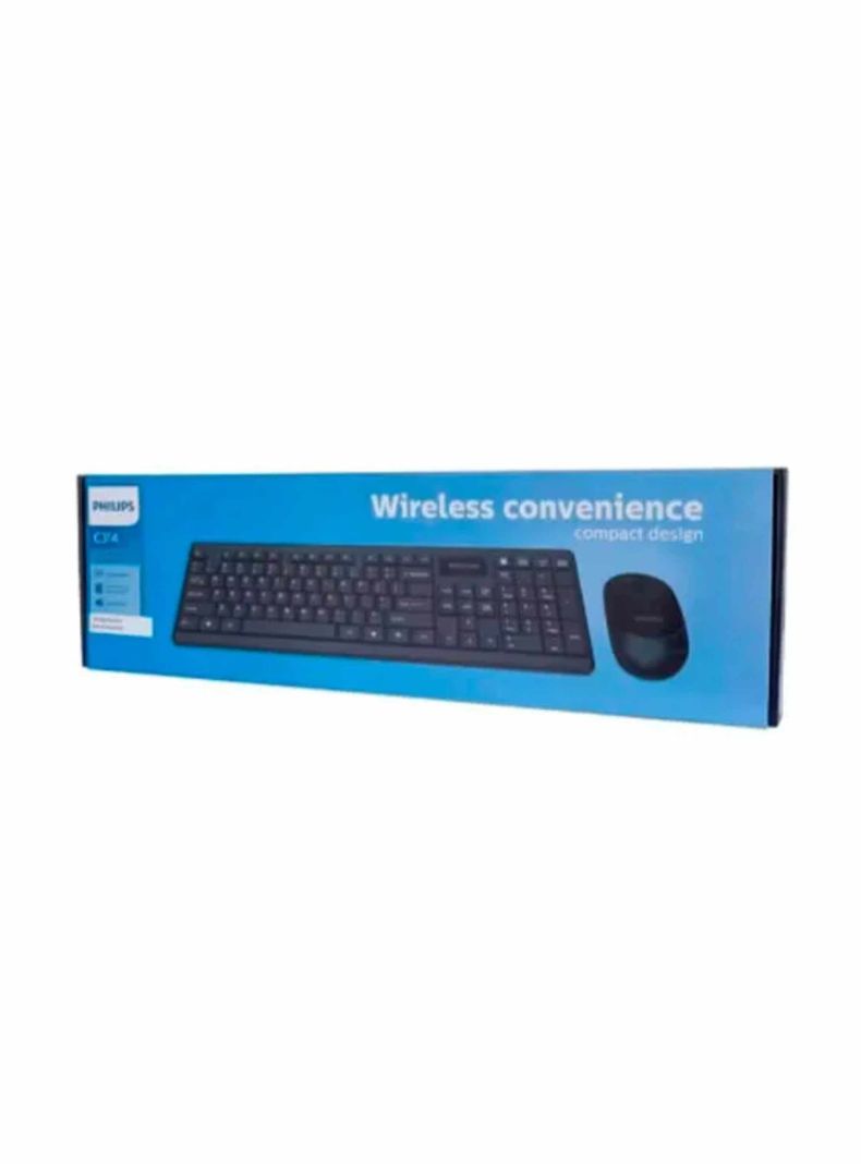 Kit Teclado y Mouse Inalámbrico Philips Negro Modelo Spk6314-1