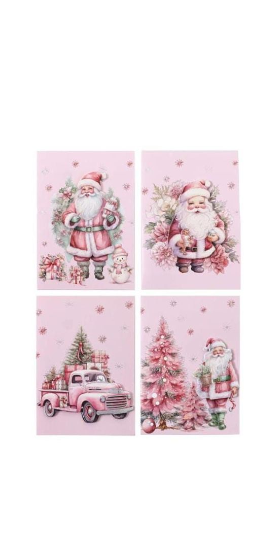 TARJETAS NAVIDEÑAS ROSADAS
