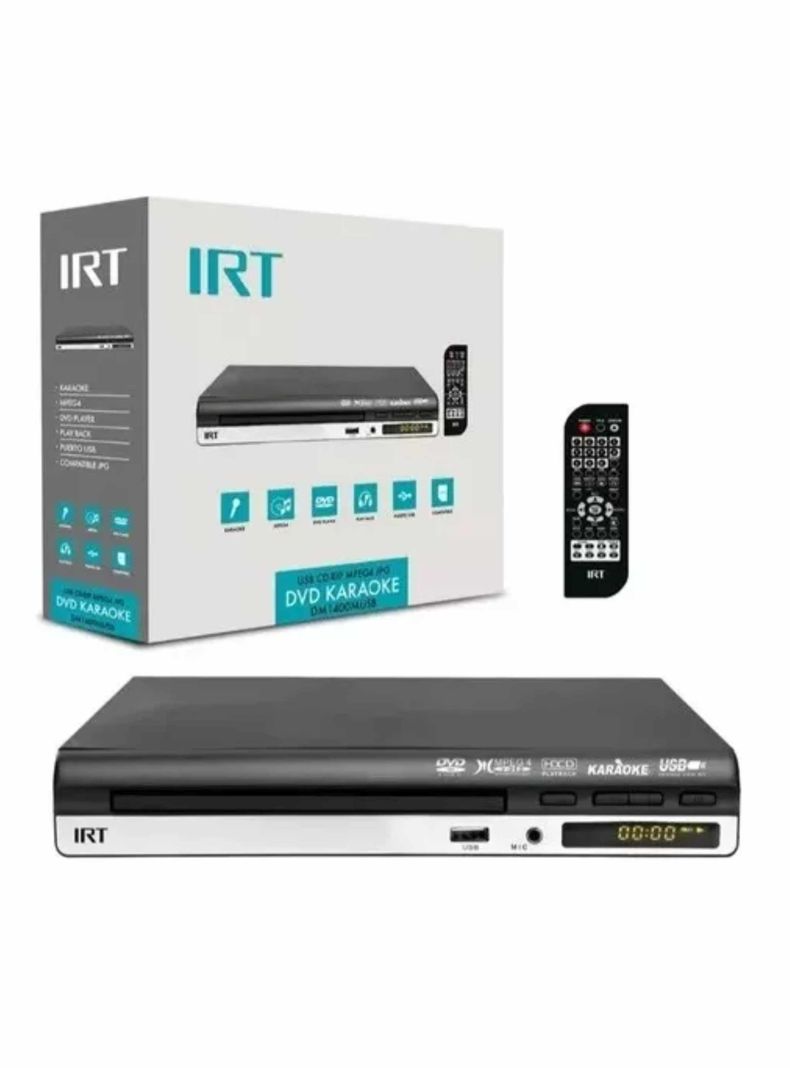 Reproductor Dvd Irt/ Karaoke/ Usb/ Cd/ Rca/ Control-0