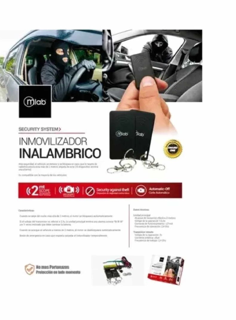 Inmovilizador Auto Moto Mlab Antiportonazo Cortacorriente-3