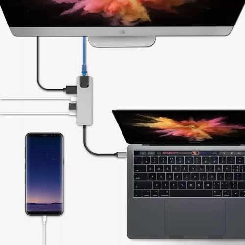 Hub Adaptador Usb Tipo C 5 En 1 / Rj45 Hdmi Para M-3
