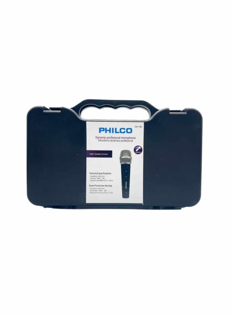 Micrófono Dinámico Philco Con Estuche Dm18k Color Negro-2