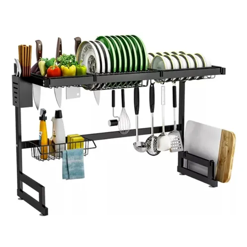 Rack escurridor cocina platos 85cm xl negro