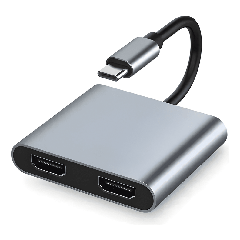 Adaptador hub USB tipo C splitter extensor HDMI dual 4K