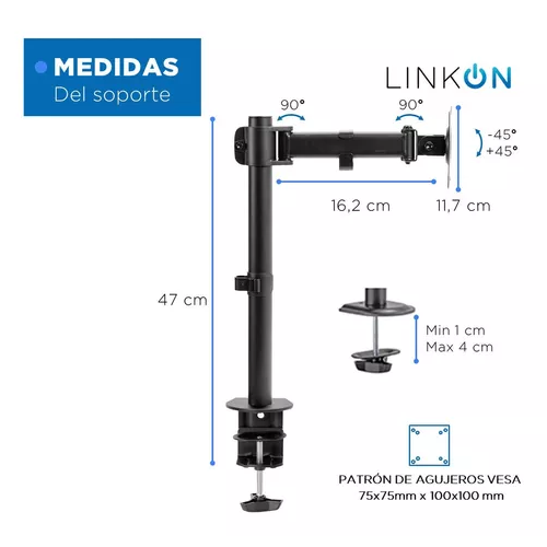 Soporte brazo para monitor vertical de escritorio negro-1