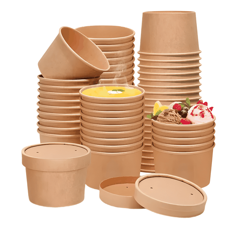 Pote kraft con tapa 8 oz 100u #1