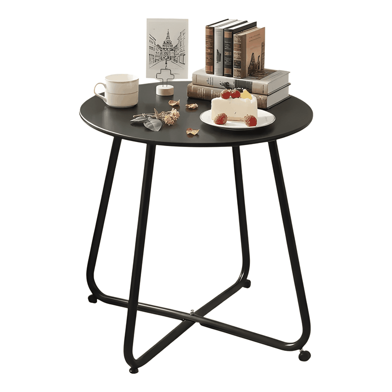 Mesa Lateral Auxiliar Redonda Metálica 45x45cm Living #2