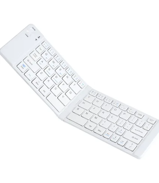 Mini teclado plegable portátil bluetooth blanco