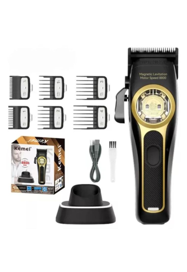 Máquina de Cortar Cabello Prof.con Motor Vector de 8,800 RPM Kemei-1