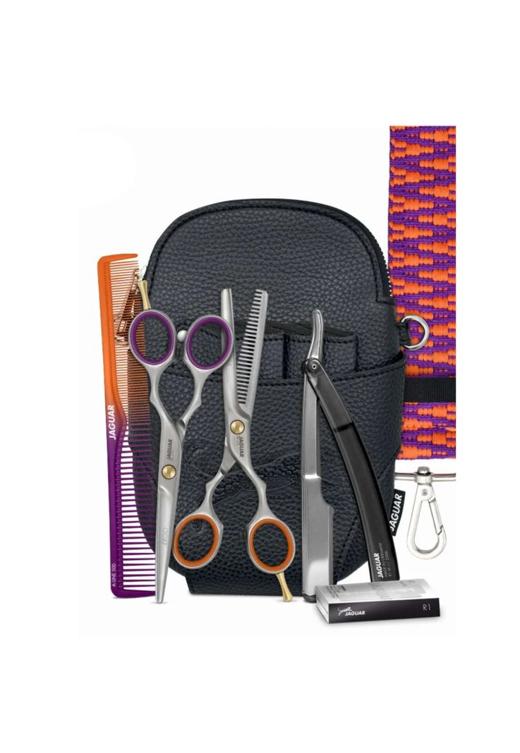 Set Tijera Jaguar Ergo Microdeantada 5.5" The Stage is Yours Plateado Metalico