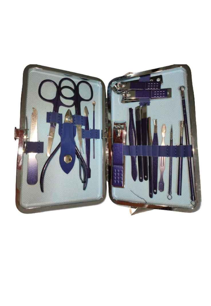 Set De Manicura Y Pedicura Profesional Set De 18 Piezas AZUL-1