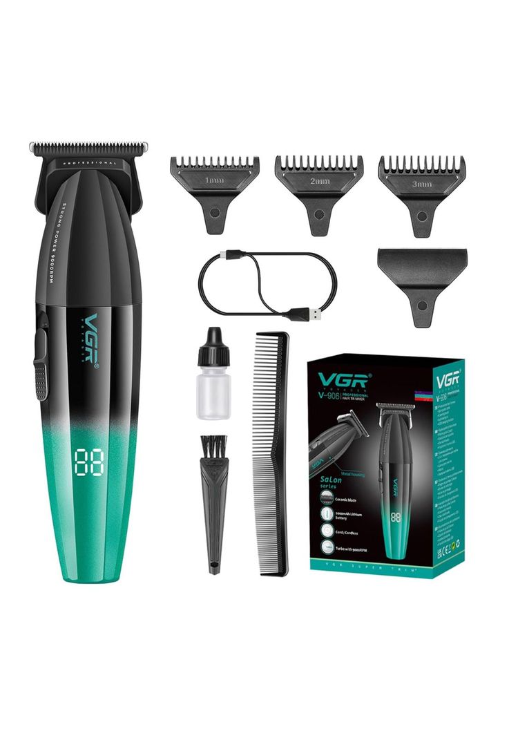 Máquina Patillera Profesional Vgr V-906 Verde 9000 Rpm-1