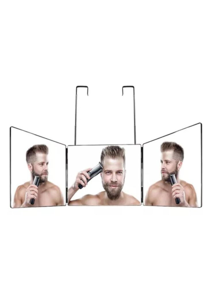 Espejo De 3 Vías Para Corte Pelo Portátil De 360 ° Barbería-1