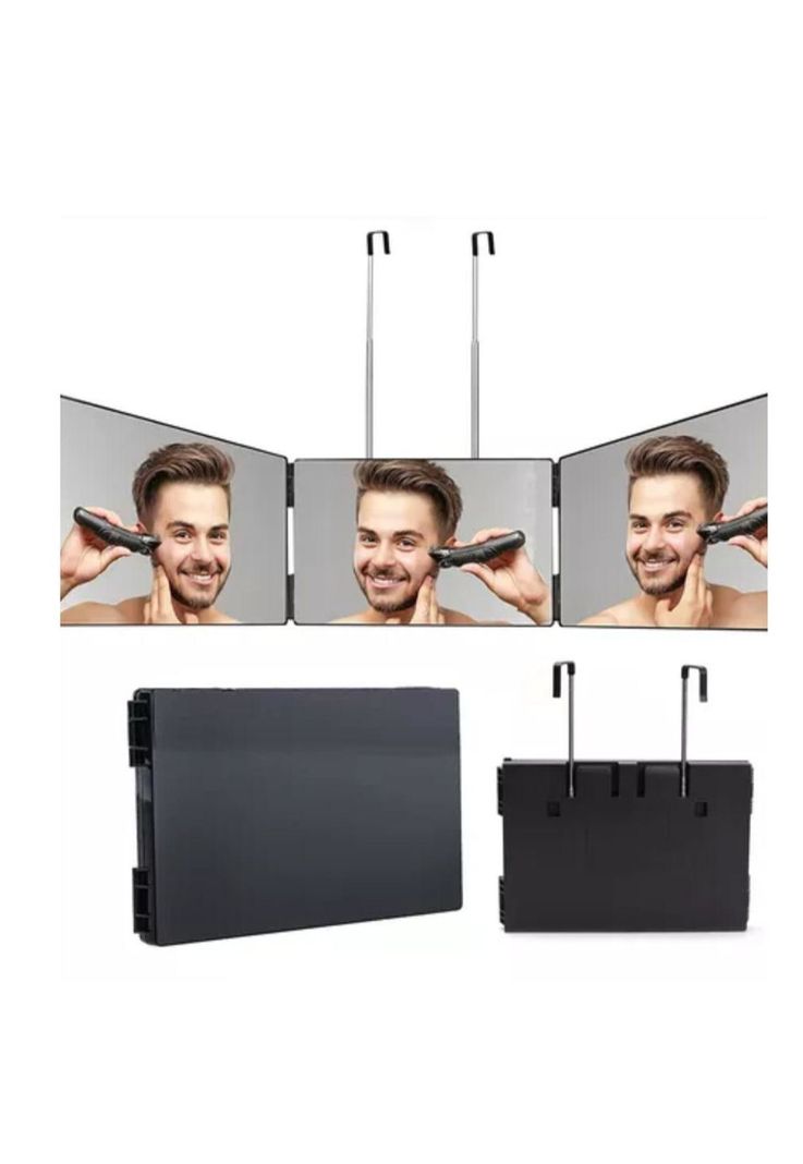 Espejo De 3 Vías Para Corte Pelo Portátil De 360 ° Barbería-2