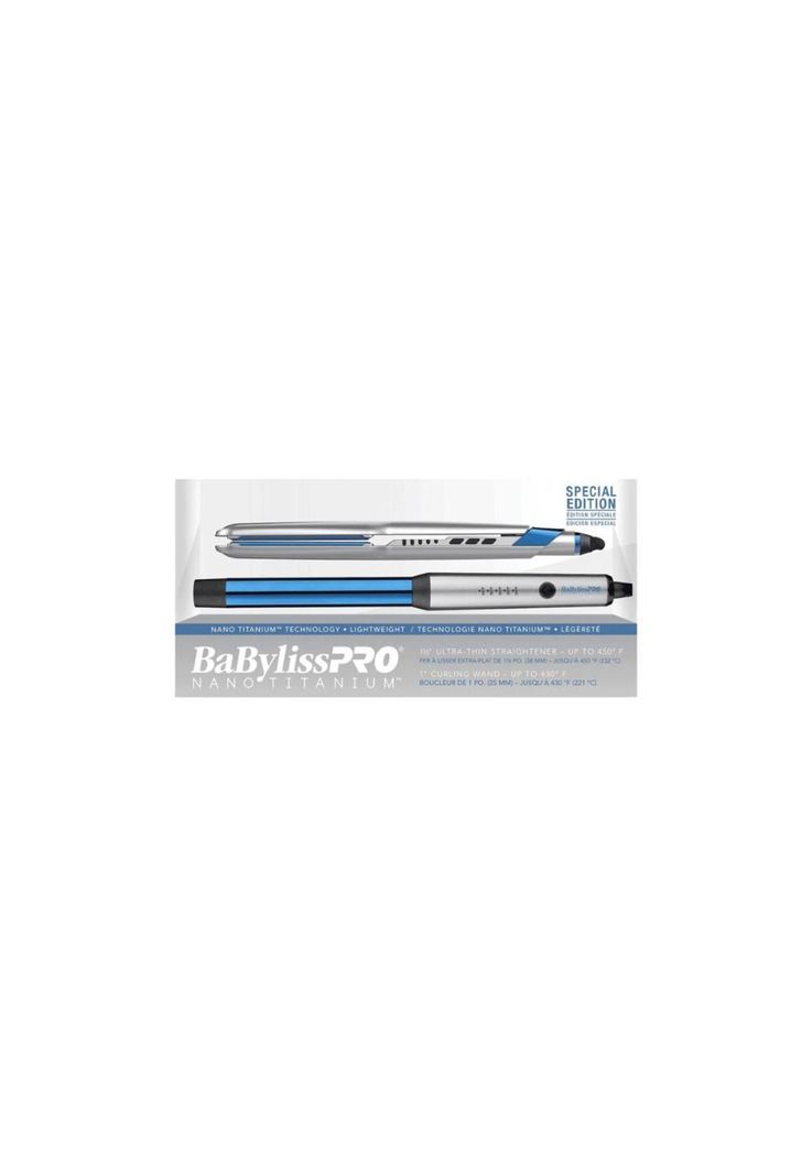 Plancha Babyliss Pro Alisadora Titanio 1 1/2 Y Rizador De 1-0