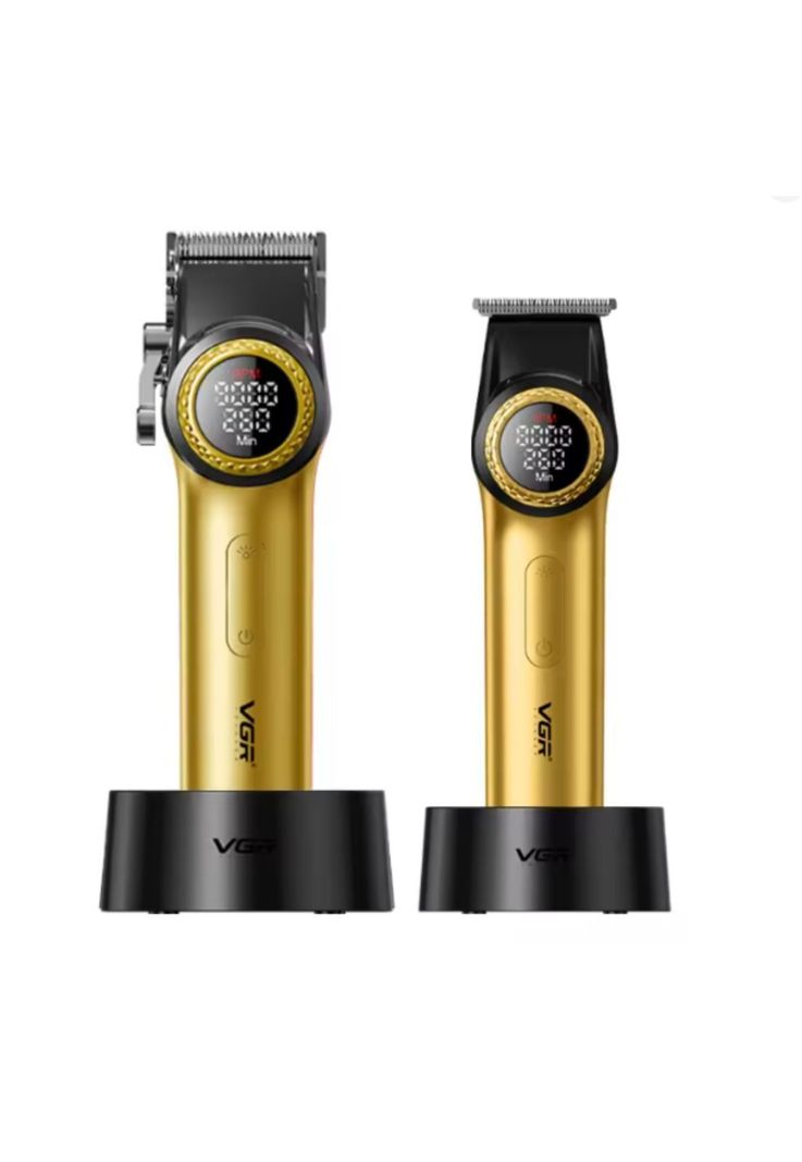 Barber Combo Dorado VGR Pro. Cortapelo V-001 + Patillera V-977