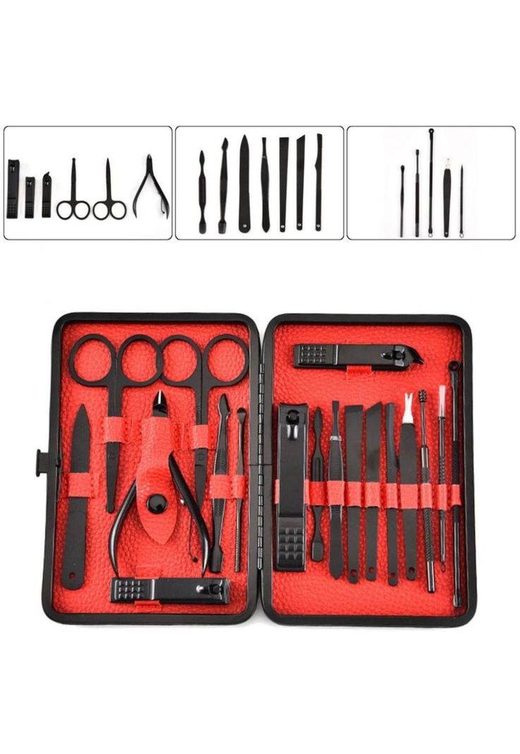 Set De Manicura Y Pedicura Profesional Set De 18 Piezas NEGRO-0