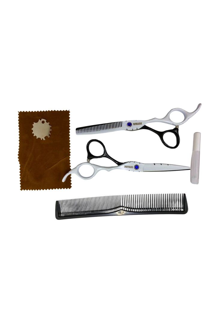 Set de Tijeras Wmark PS021 6" Filo Navaja Blanco y Negro