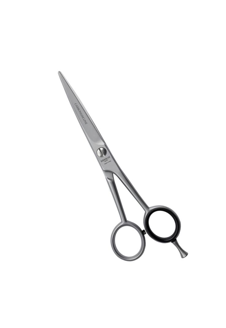 Tijera Henbor Italiana Microdentada 795 Carbonium Line 6'' Plata
