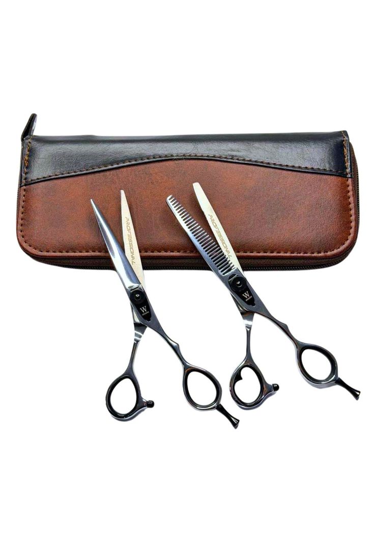 Kit de Tijeras Wmark Pro D78-PS069 6" Con Estuche Y Peineta Plata