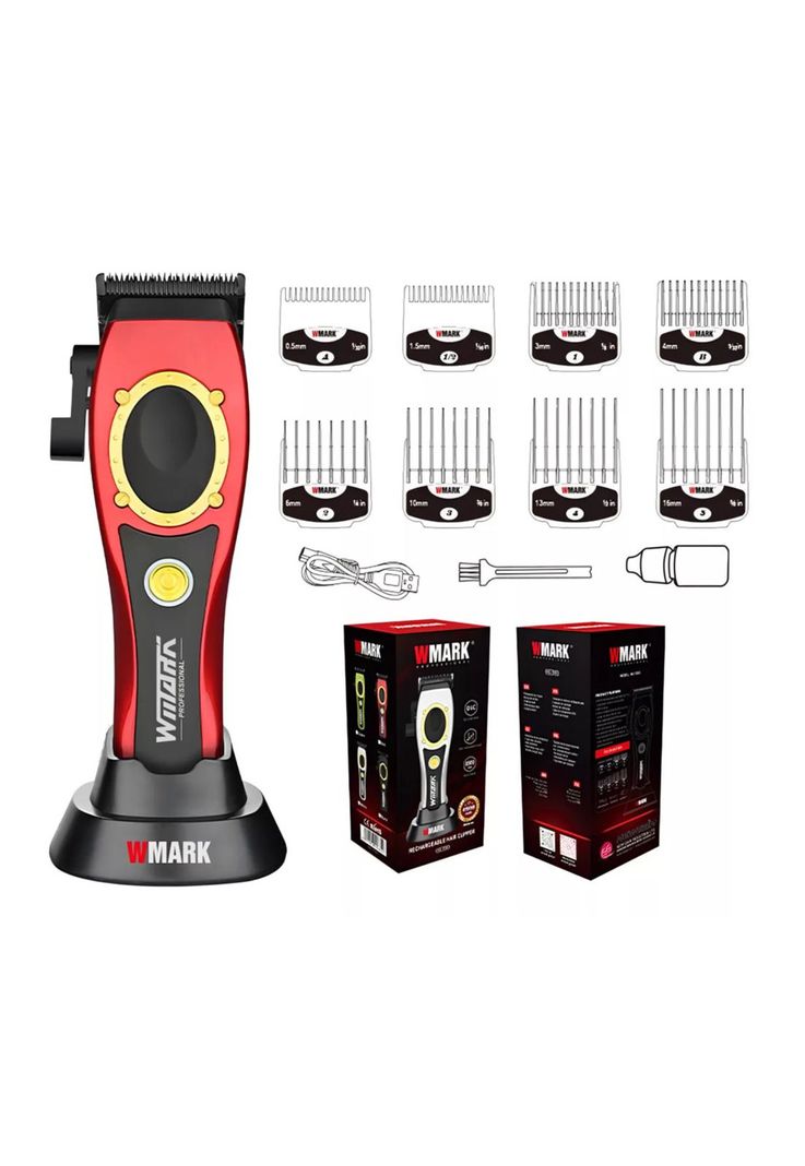 Maquina Cortadora De Pelo Profesional Wmark NG-7030 Rojo-1