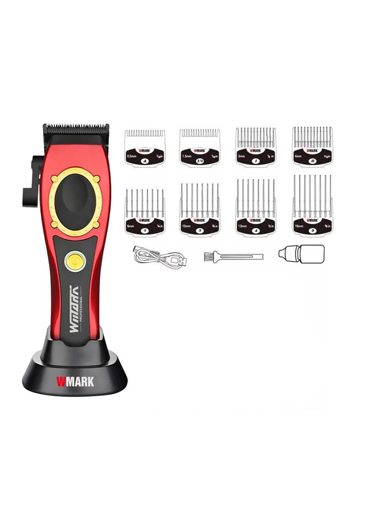 Maquina Cortadora De Pelo Profesional Wmark NG-7030 Rojo-2