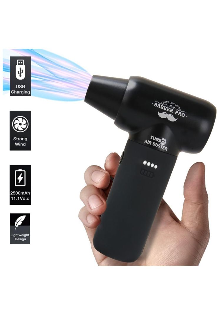 Soplador Electrico Inalambrico 120000RPM con Boquillas Negro